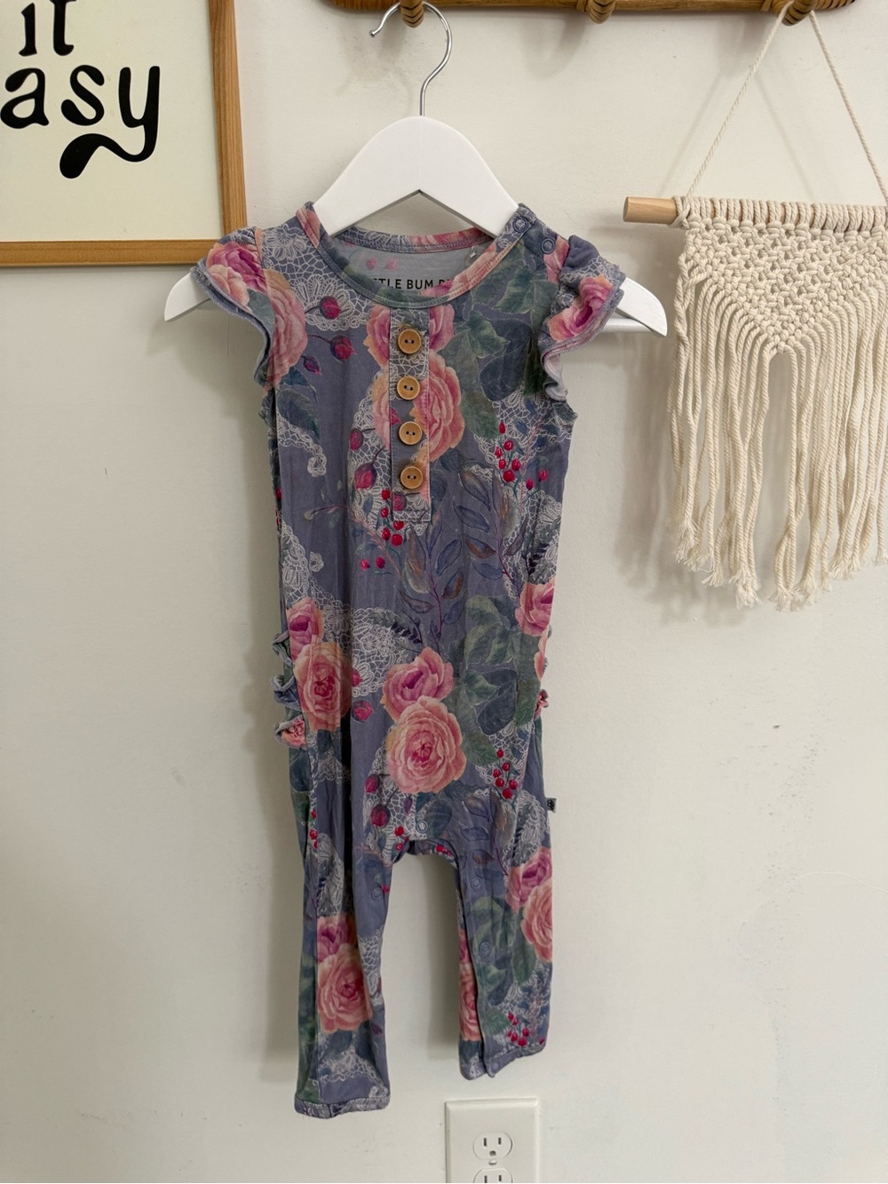 Little Bum Bums (Bums & Roses) - 18-24m bamboo floral jumpsuit